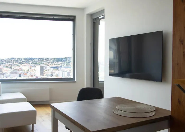 With Sunset View Over