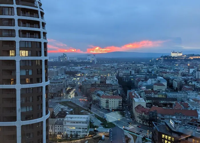 With Sunset View Over